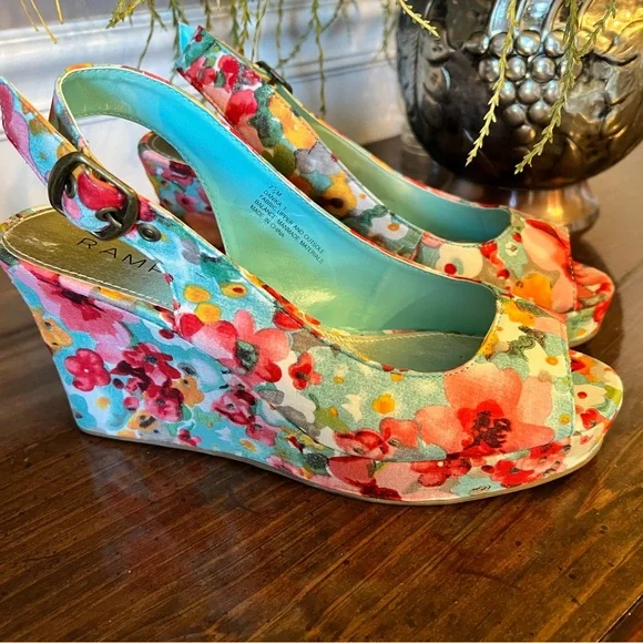 Rampage Shoes Rampage Sling Back Wedges Poshmark